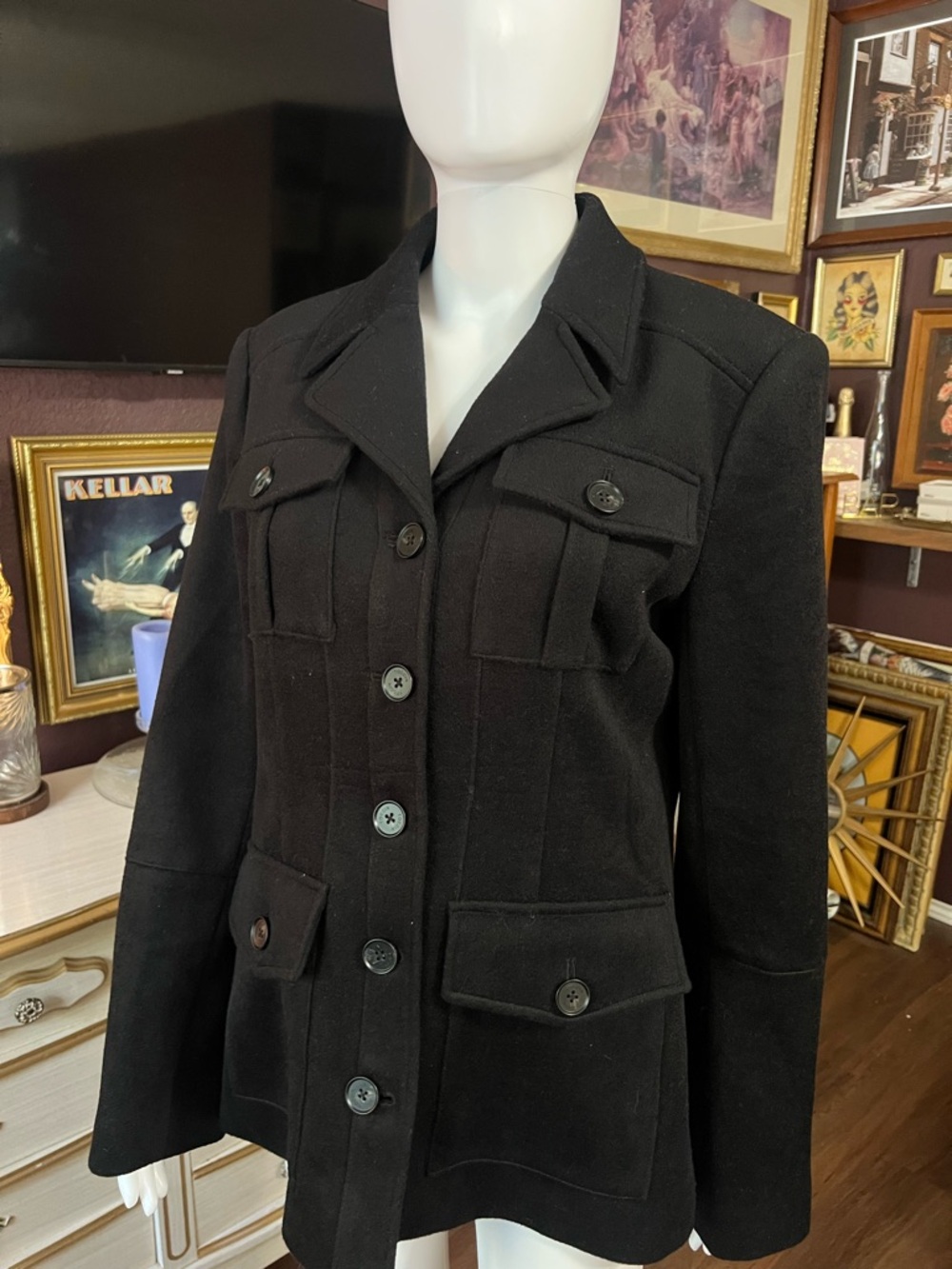 Toccin Wool Charlie Safari Jacket Size 8 - Picture 4 of 12